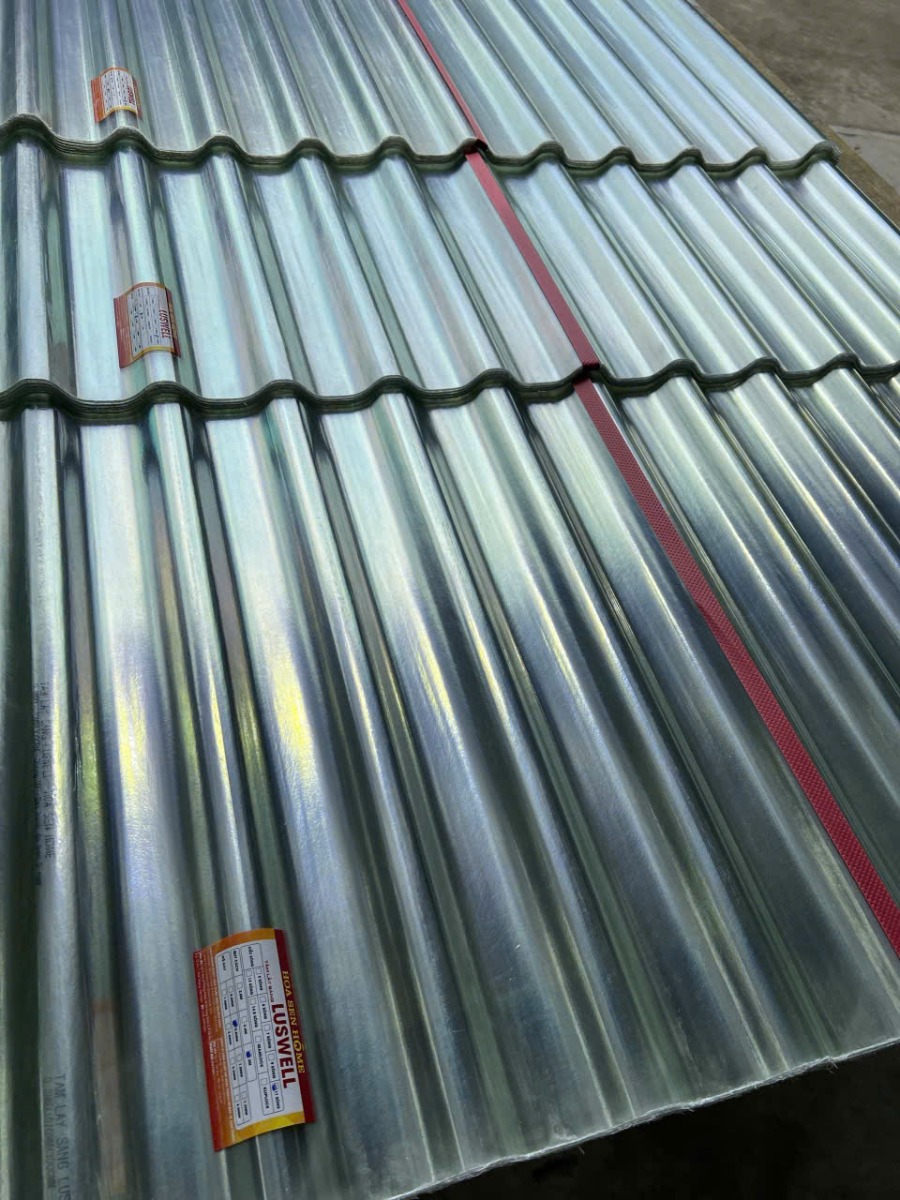 Tấm nhựa lấy sáng LUSWELL CPS trắng trong: 0.80mmx1070mm - Ảnh 4