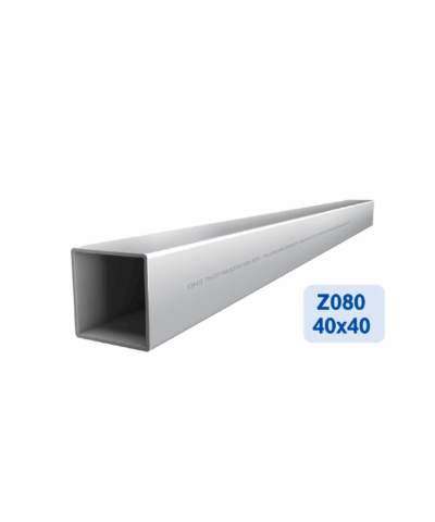 Thép hộp mạ kẽm Z080: 40mmx40mmx1.20mmx6.0m