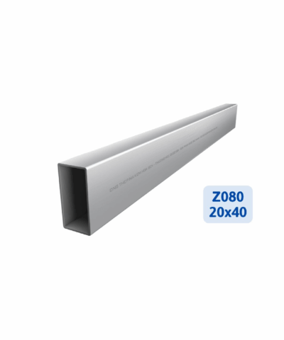 Thép hộp mạ kẽm Z080: 20mmx40mmx1.20mmx6.0m